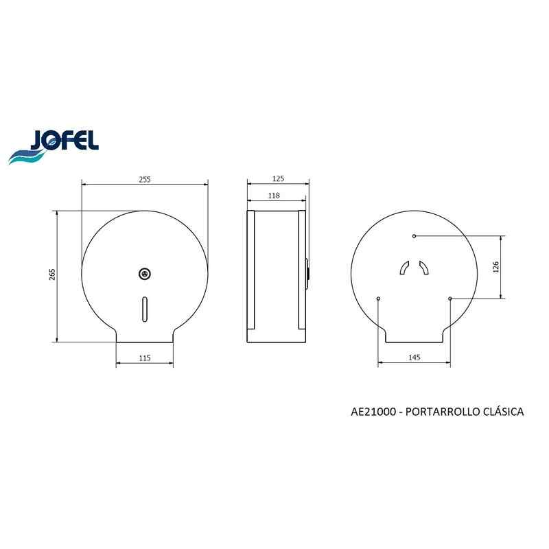 DISTRIBUTEUR A PAPIER HYGIENIQUE GD RLX INOX JOFEL JAE21300