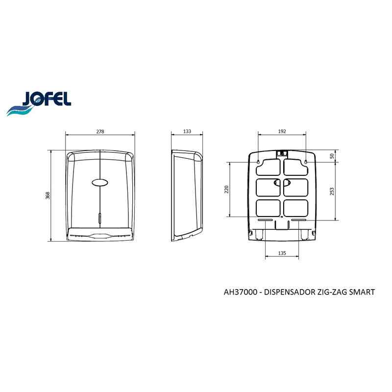 DISTRIBUTEUR A PAPIER ZZ AZUR 600F BLANC JOFEL REF AH33000